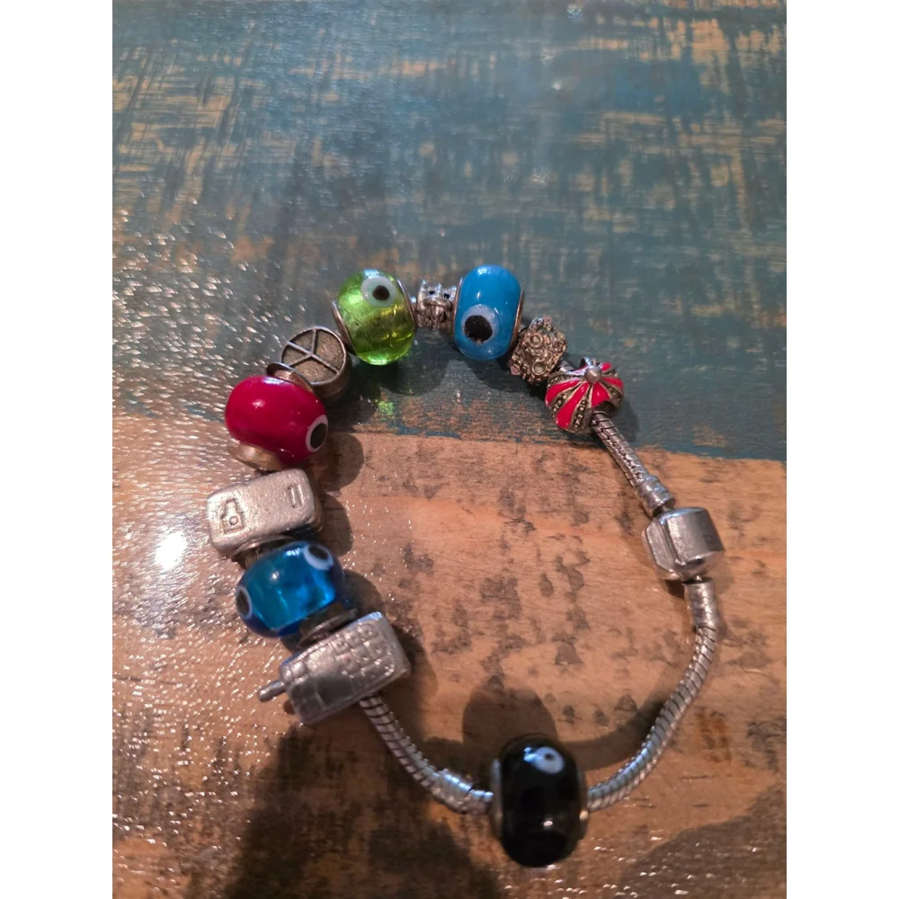 Silver Color‎ Evil Eye Charm Bracelet
